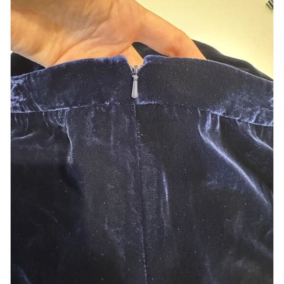 Vintage Merona Y2K Blue Velvet Silk Blend Mid Rise Pants Dark Romantic Glam - Picture 7 of 7